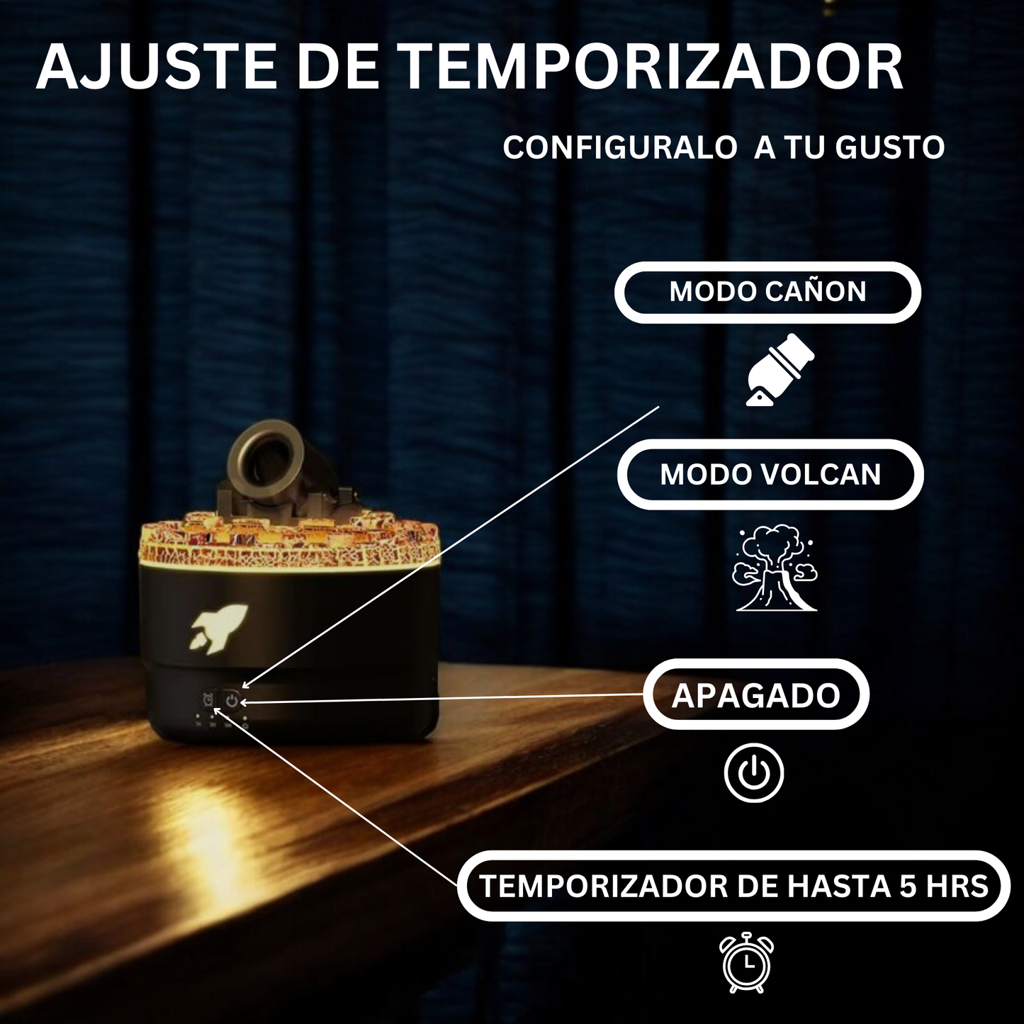 Humidificador en forma de cañón - Antiestrés